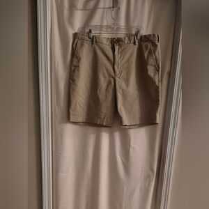 Izod Tan Flat Front Shorts Classic Style